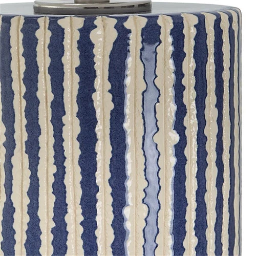 Uttermost Havana Contemporary Fabric and Ceramic Table Lamp in Blue - Picture 6 of 8