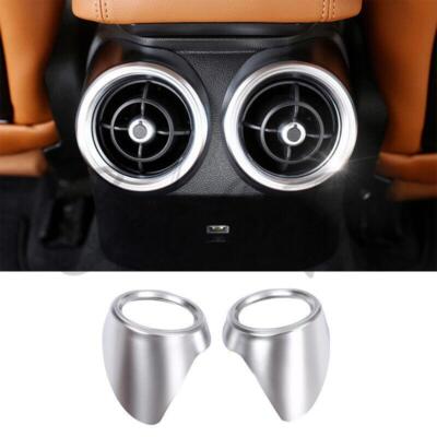 For Alfa Romeo Giulia 17-20 Matte Silver Back Row Air Outlet Vent Ring Car Trim