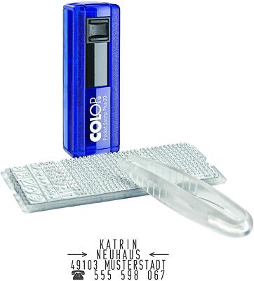 COLOP Taschenstempel ''D I Y Sets'' Pocket Stamp 20 Set blau