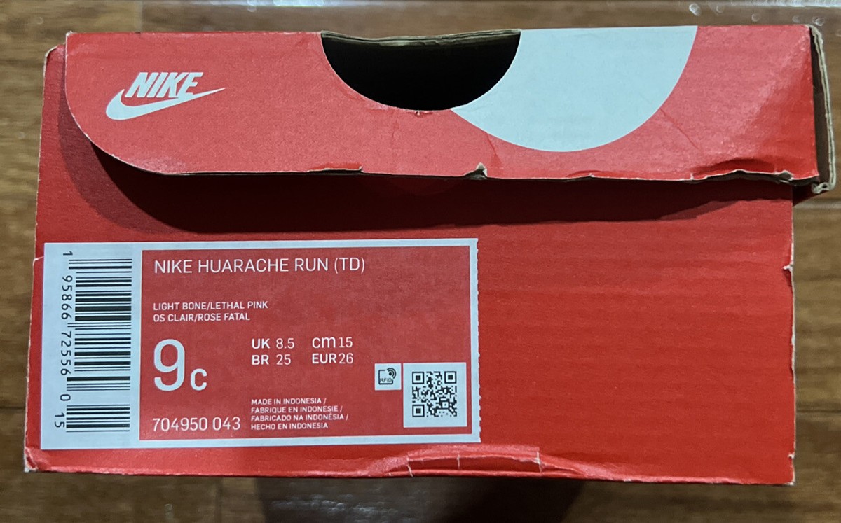 Nike Huarache Run (TD) Toddler's Shoes Light Bone-Lethal Pink