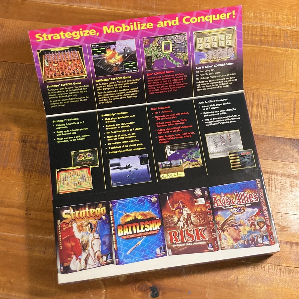 NEW Axis & Allies Risk Battleship Stratego Strategy Game Pack PC Hasbro Vintage - Image 3 of 4