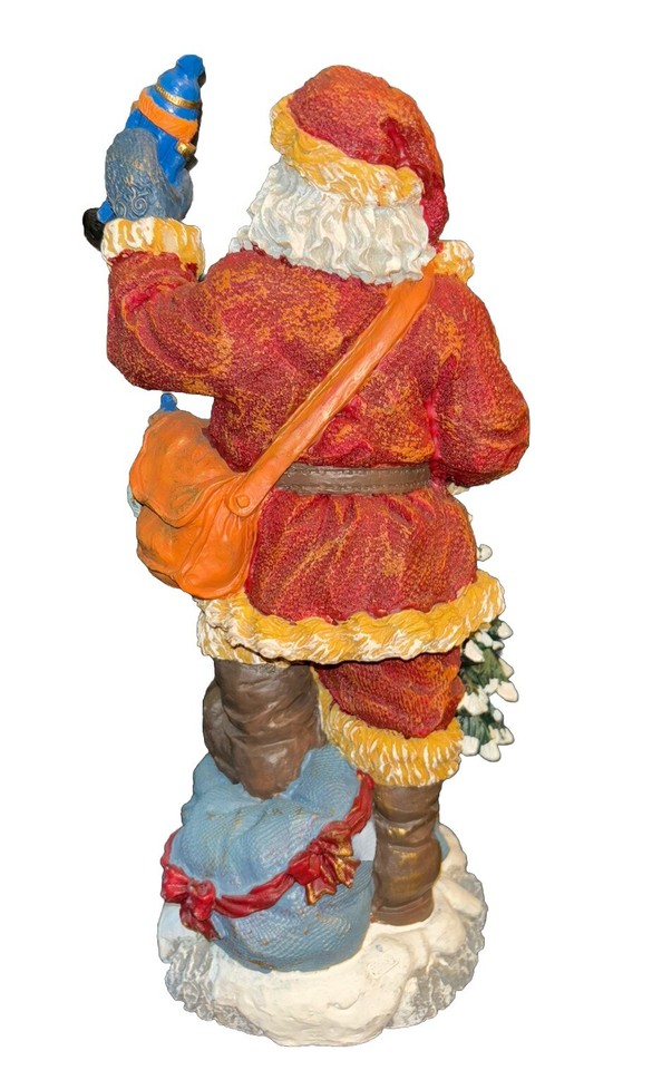 Santa Figurine Statue Ceramic Christmas Tree Presents 13” Old World