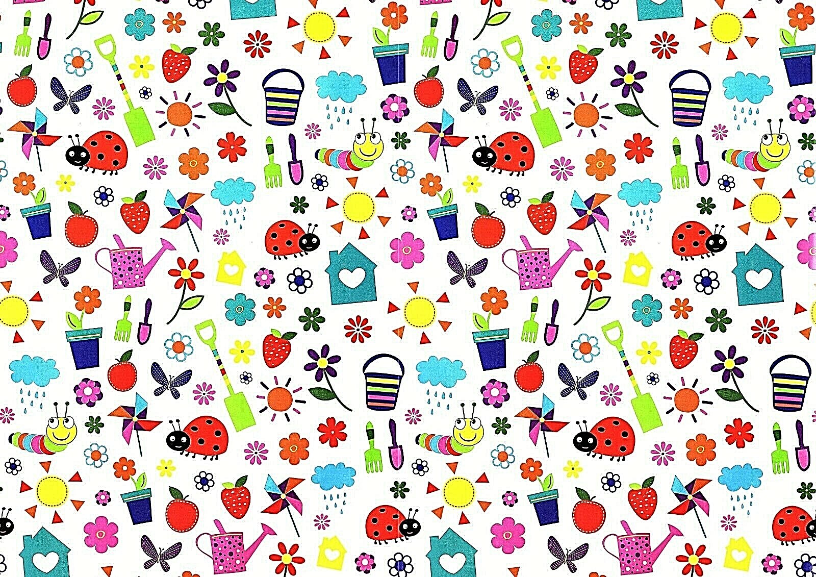 Ladybird Gift wrap Quality Wrapping Paper 2 Sheets 2 Tags Garden Gardening Theme