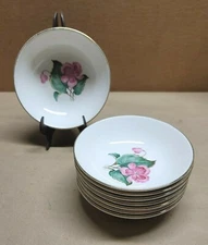 Taylor Smith Taylor Japan Fruit Dessert Bowls Versatile Rose Gold Lot of 8