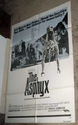 THE ASPHYX orig 1972 27x41 one sheet movie poster ROBERT STEPHENS/ROBERT POWELL