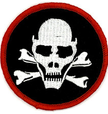 SKULL  CROSSBONES EMBLEM MILITARY IRON ON PATCH EE-266