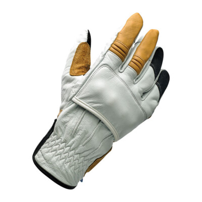 Biltwell Belden Motorcycle Gloves, Leather, Grey, Size XS CE Tested!
