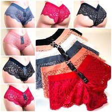 Boyshorts Lace Seamless SOFT 6 OR 12 Undie Shortie PANTIES UNDERWEARS L892 S-XL