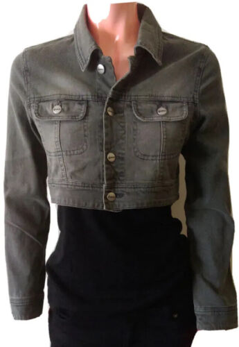 Vintage Blatch Ladies Grey Denim Jacket S 8 Great Condition - Zdjęcie 1 z 5