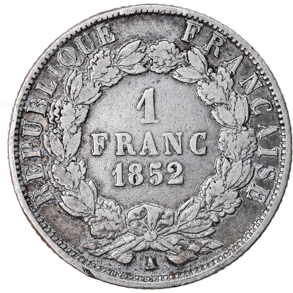 Monnaie, France, Napoleon III, Napoléon III, Franc, 1852, Paris, TTB