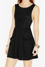 Free People Women’s A-Line Lace Black Mini Dress XS