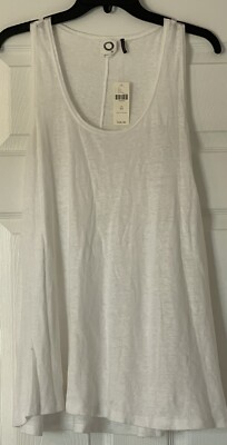 NWT Anthropologie White Linen Blend Swing Top-long, Size XS by Akemi + Kin
