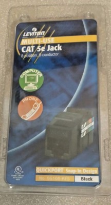  Leviton GigaMax Cat 5e QuickPort Jack Black 5G108-RE5