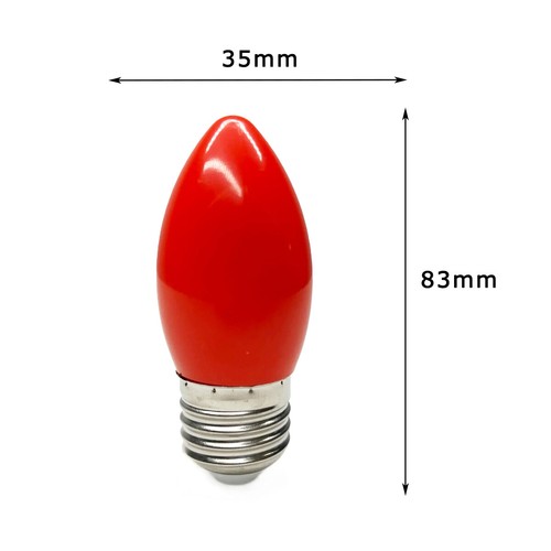 5x Coloured LED Candle Light Bulbs B22 E27 Screw 2W Red Blue Pink White Orange - Picture 2 of 10