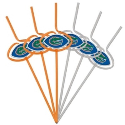 Florida Gators Team Sipper Straw - 6 Pack [NEW] NCAA Party Tailgate Drink