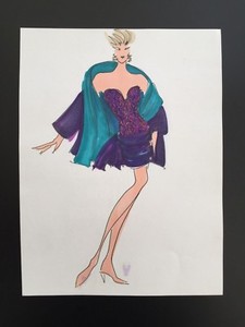 Details About Fashion Sketch Illustration Original 2000 9 X 12 Pen And Marker L05
