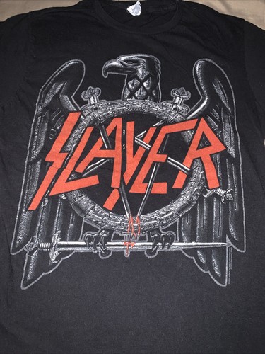 Mens SLAYER Eagle Full Print T-Shirt Black Medium M Delta Ringspun - Picture 2 of 4