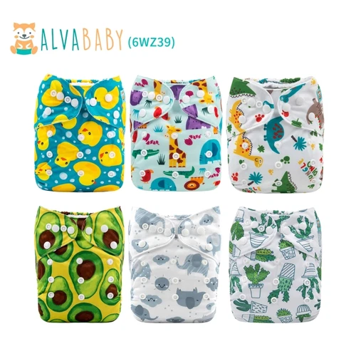 Lot of 22Newborn Alva Baby Cloth Diapers with inserts and patterens