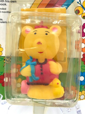 Colorforms Brite Bears Pinky Figure Glows in the Dark and Squeaks
