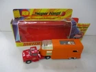 Matchbox Lesney Superkings K-18 Articulated Horse Box, dark green interior, box