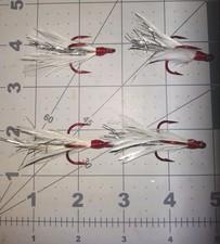#2 Dressed Treble Hook 4x Strong Daiichi Bleeding Bait Hook 4 Each Feathered