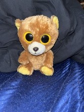 RARE Ty Beanie Boo - Honey the Brown Bear - 6" - Retired, Purple Tags, 2012