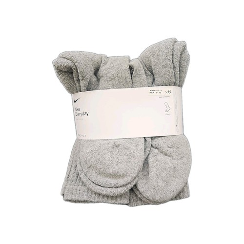Nike Everyday Plus Cushion dry fit Crew Socks, 6 Pair, Size 8-12 - Gray
