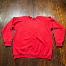 Vintage 80s Fruit Of The Loom Sweatshirt Mens XL Red Blank Crewneck MADE IN USA