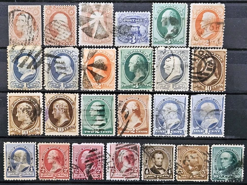 US Stamp Collection 1851-1890 Lot of 25 Scott # 11A/226 Used