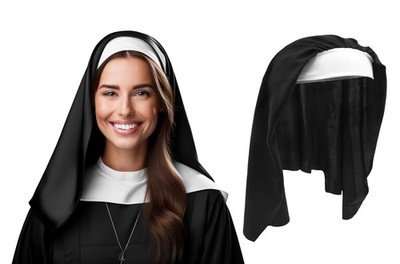 Catholic Nun Headpiece Hat Habit Headband Headpiece Costume Accessory Veil