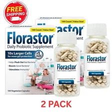 2 PACK Florastor Probiotic 250mg Daily Probiotic Dietary Supplement EXP 2026
