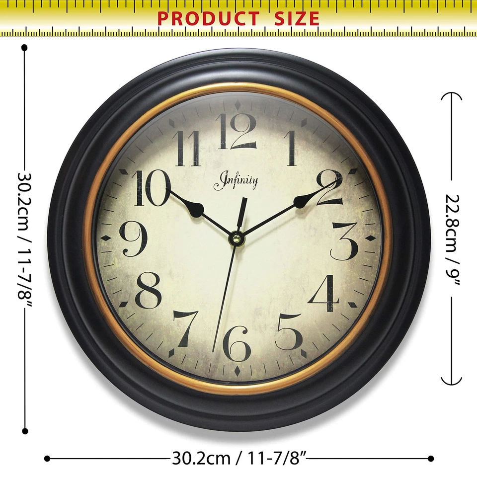Infinity Instruments 14877BG-2732 Precedent Silent Sweep 12 inch Wall Clock - Image 4 of 4