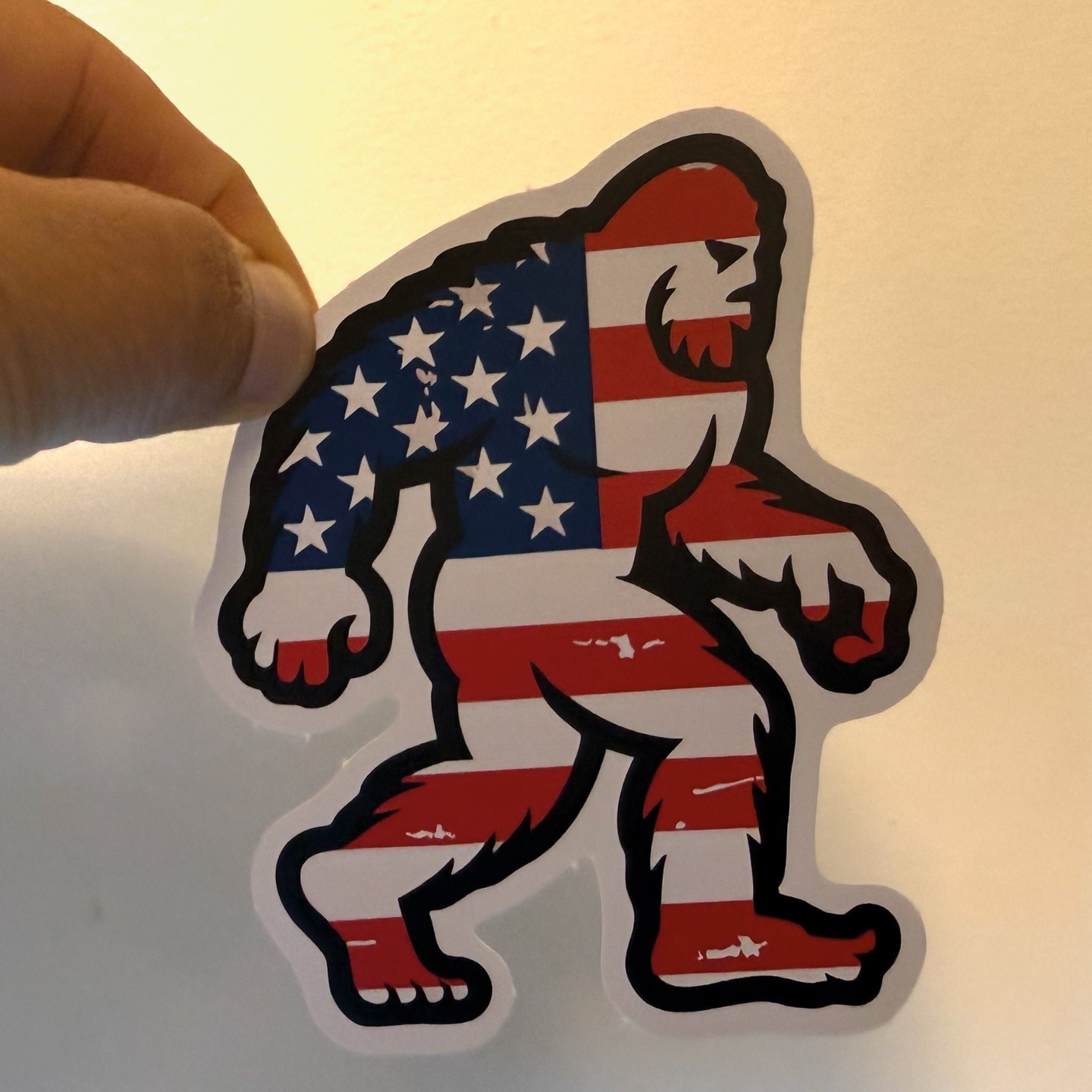 Bigfoot Sasquatch Sticker American Flag Vinyl Decal 3x4 Car 