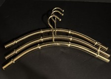 Vintage MCM 16" Goldtone Clothing Hanger Bamboo Look