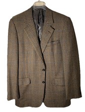 HICKEY-FREEMAN for Barneys Fine 100 Lambswool Houndstooth Check Blazer-Sz 41R