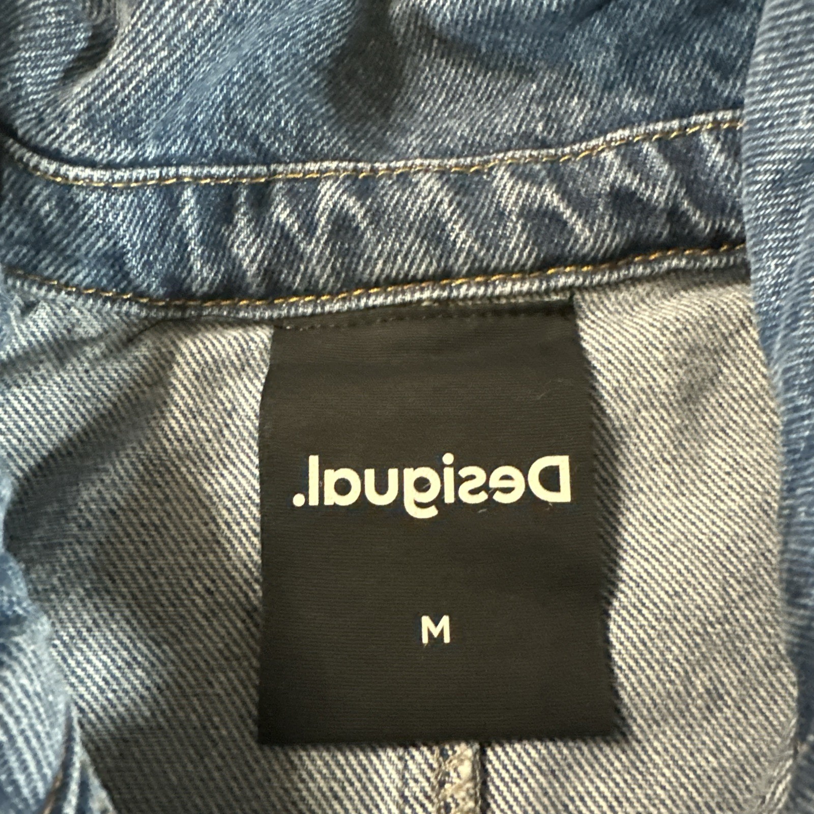 Desigual Jacket Womans Medium Blue Patch Distress… - image 3