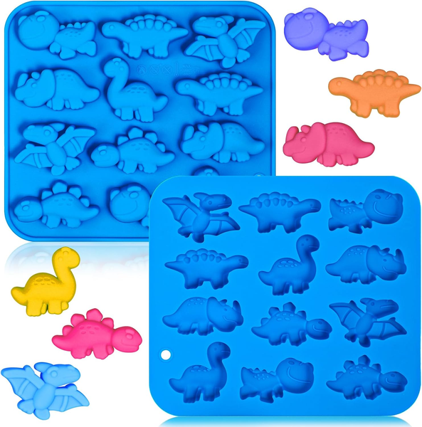 webake Dino Pralinenform Silikon 2 StüCk Schokoladenform Dinosaurier Silikonform-image