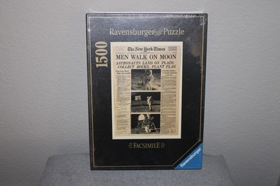 Sealed NIB Ravensburger Puzzle 1500 Pieces New York Times  Men Walk On The Moon 