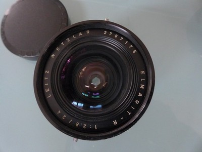 Leitz 24mm Elmarit-R 2.8 w frontcap hood bw ser 8 UV sony e and Leica M adapters