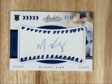 2020 Panini Absolute Rookie Baseball Material Signatures Blue Michael King RC