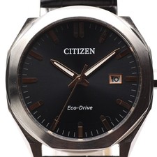 CITIZEN Eco-Drive E111-008TT01 Men's Watch Navy Dial Rare 2014 New Strap Japan