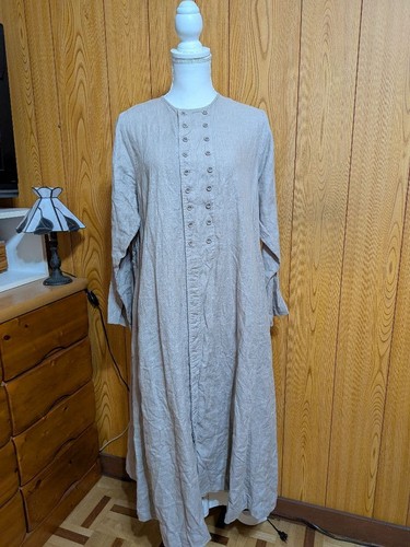 nest Robe Linen Double Breasted Dress Ivory A-Line Long Japan FS