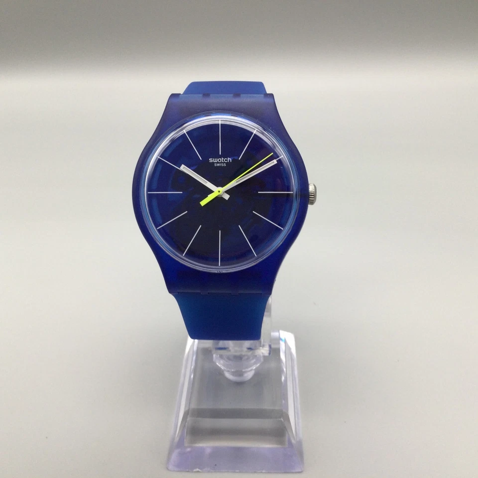 Swatch Blue Sirup Watch Men 41mm SUON142 Swiss Made Translucent New Battery - Image 2 of 4