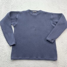 Eddie Bauer Legend Ribbed Sweater Mens L Blue All Terrain Field Hiking Gorpcore
