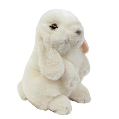 Hase Kuscheltier 18 cm weiß mit Schlappohren Plüschhase Schmusehase Stofftier