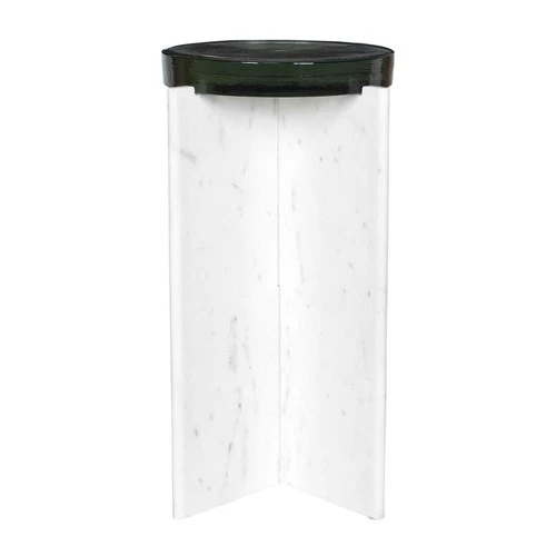 Uttermost 50209 Olina 14" Diameter Glass Top Glass and Marble - Black - Picture 5 of 6