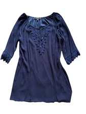 Naif Rustic Boho Dress Sapphire Blue Lined Medium Lace ￼
