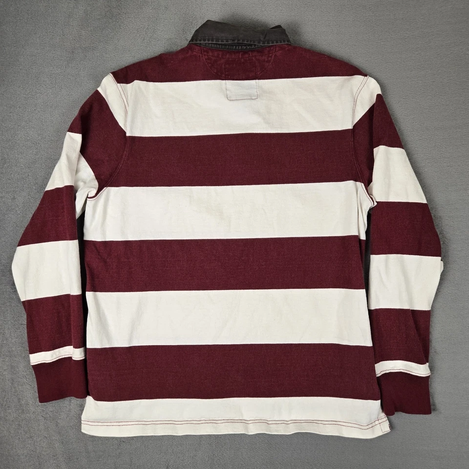 Camisa Rugby Ralph Lauren Para Hombres Grande Roja Blanca Rayas Polo Calavera Bordada Preparación Foto 2 de 4