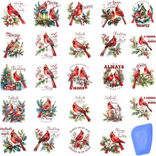 24 Sheets Vintage Christmas Rub on Transfers for Crafts, Rub on Transfers Christ