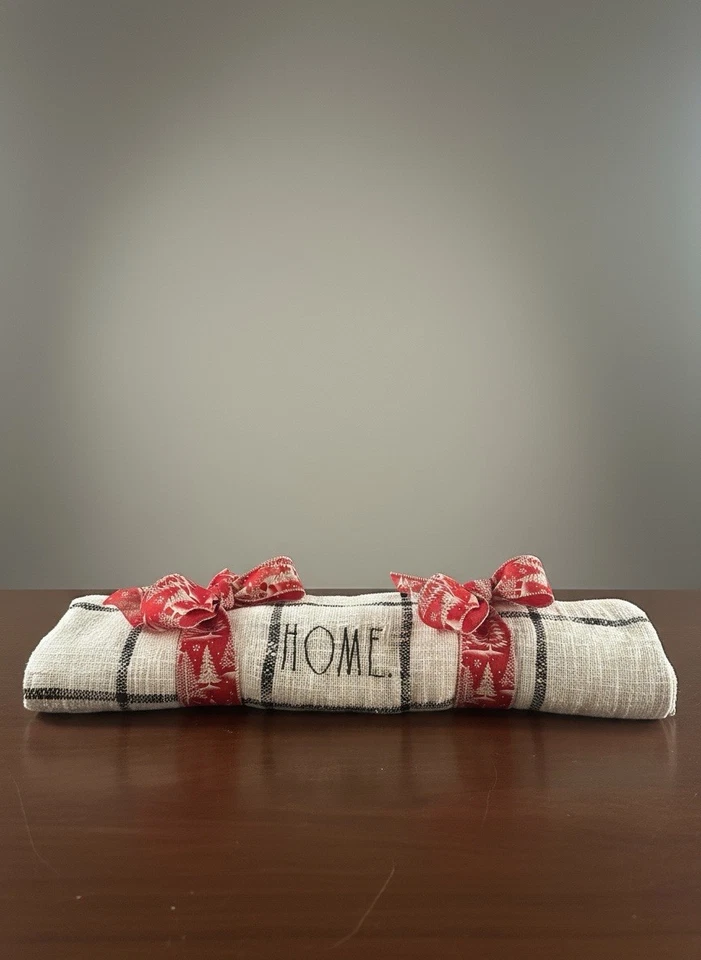 Manta de tiro para el hogar con flecos a cuadros Rae Dunn 50x60 excelente estado Foto 3 de 4